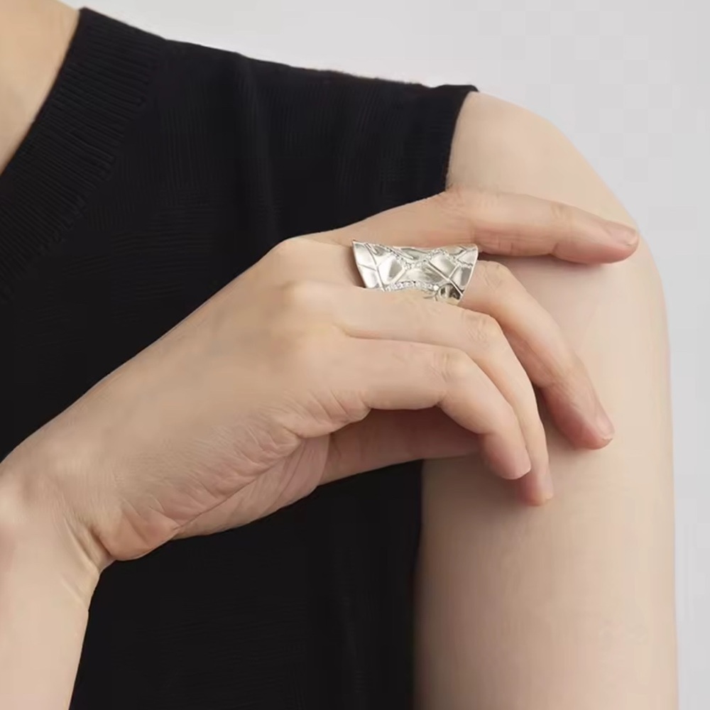 S925  Silver Geometric Ring